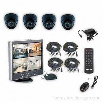4-channel Surveillance Kit/Camera Security System Equipment, 12V DC, 2A Power Supply, Easy to Use
